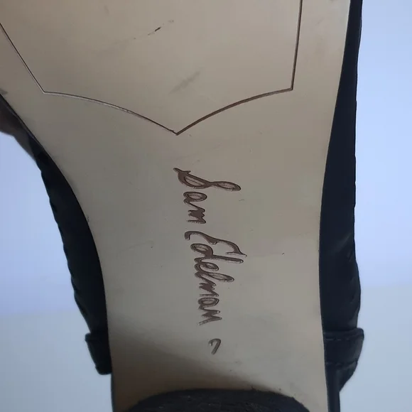 Sam Edelman Rocco Lace up Ankle Boots Womens 7 Black Laser Cut Open Peep Toe - Picture 7 of 13